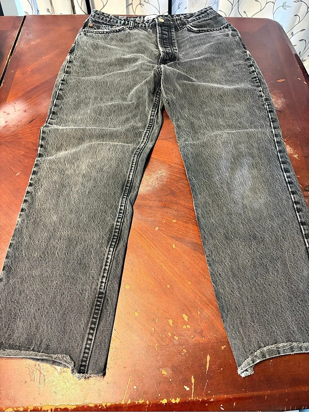 Zara TRF Straight Leg Jeans in Black, EU 38